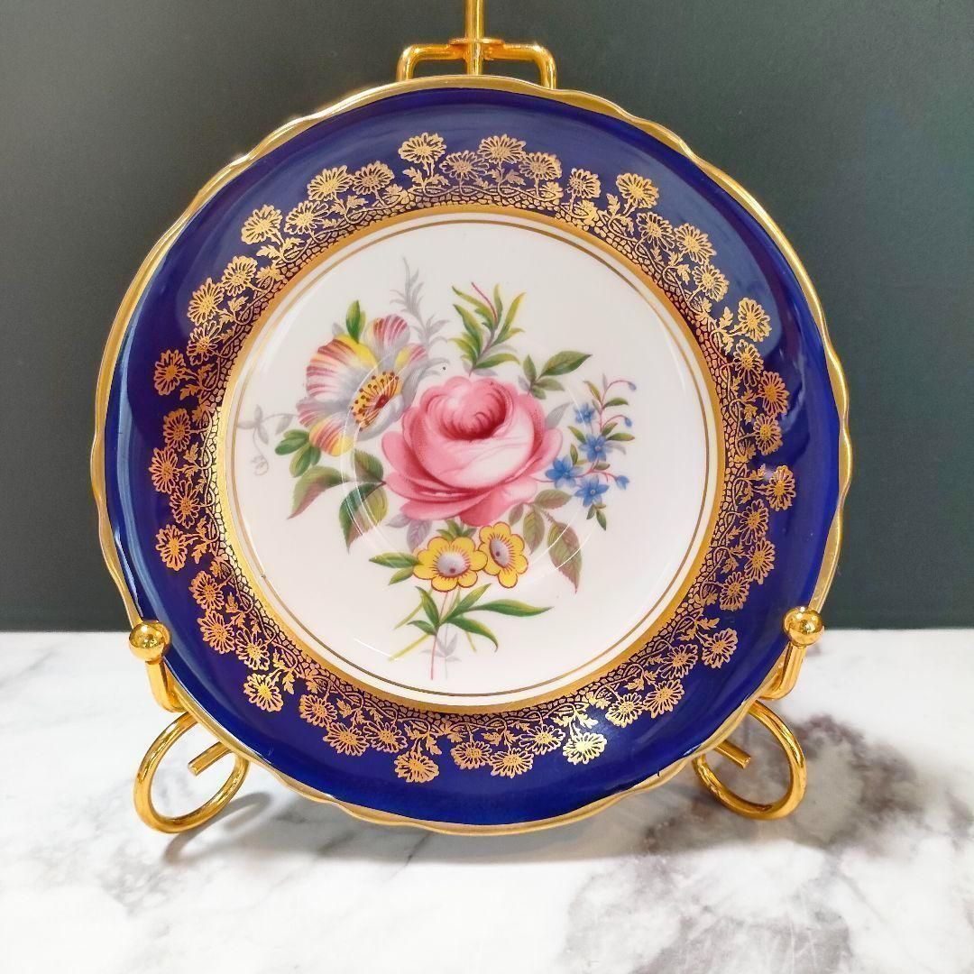 パラゴン ピンクローズ ピオニ ーカップ＆ソーサー コバルト フラワー金彩