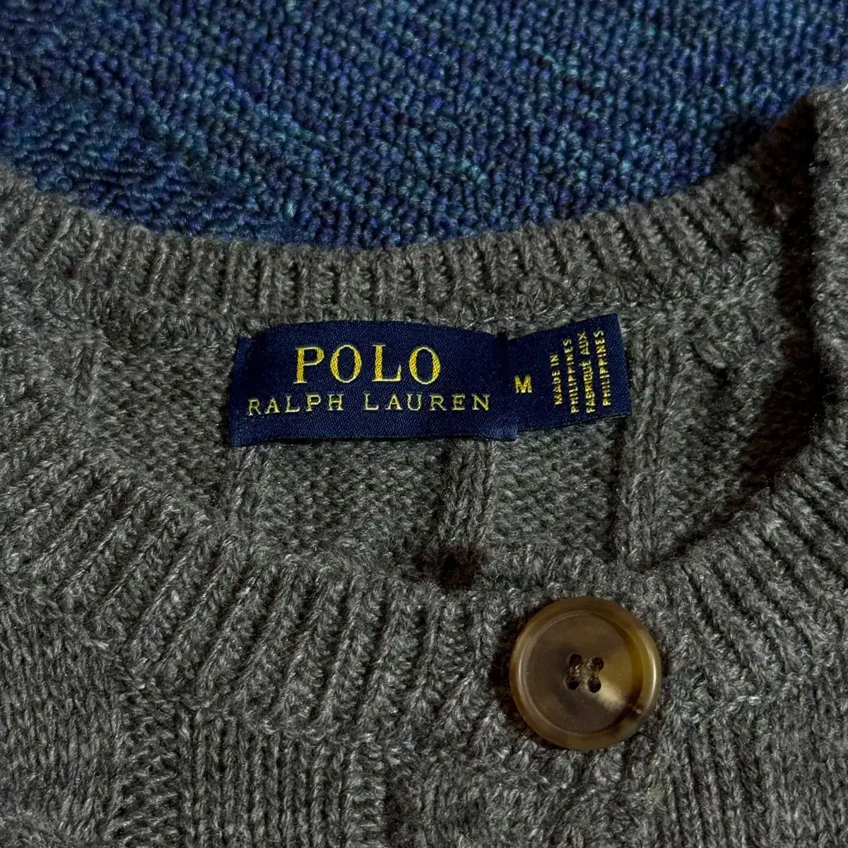 ポロラルフローレン ケーブルニット カーディガン グレー