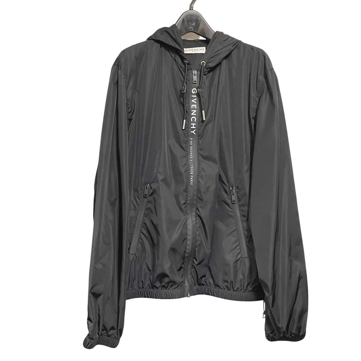 Givenchy ジバンシィ ナイロンマウンテンパーカー BM015Q109A 黒 サイズ48 ロゴ メンズ メッシュ裏地 25006692 AS