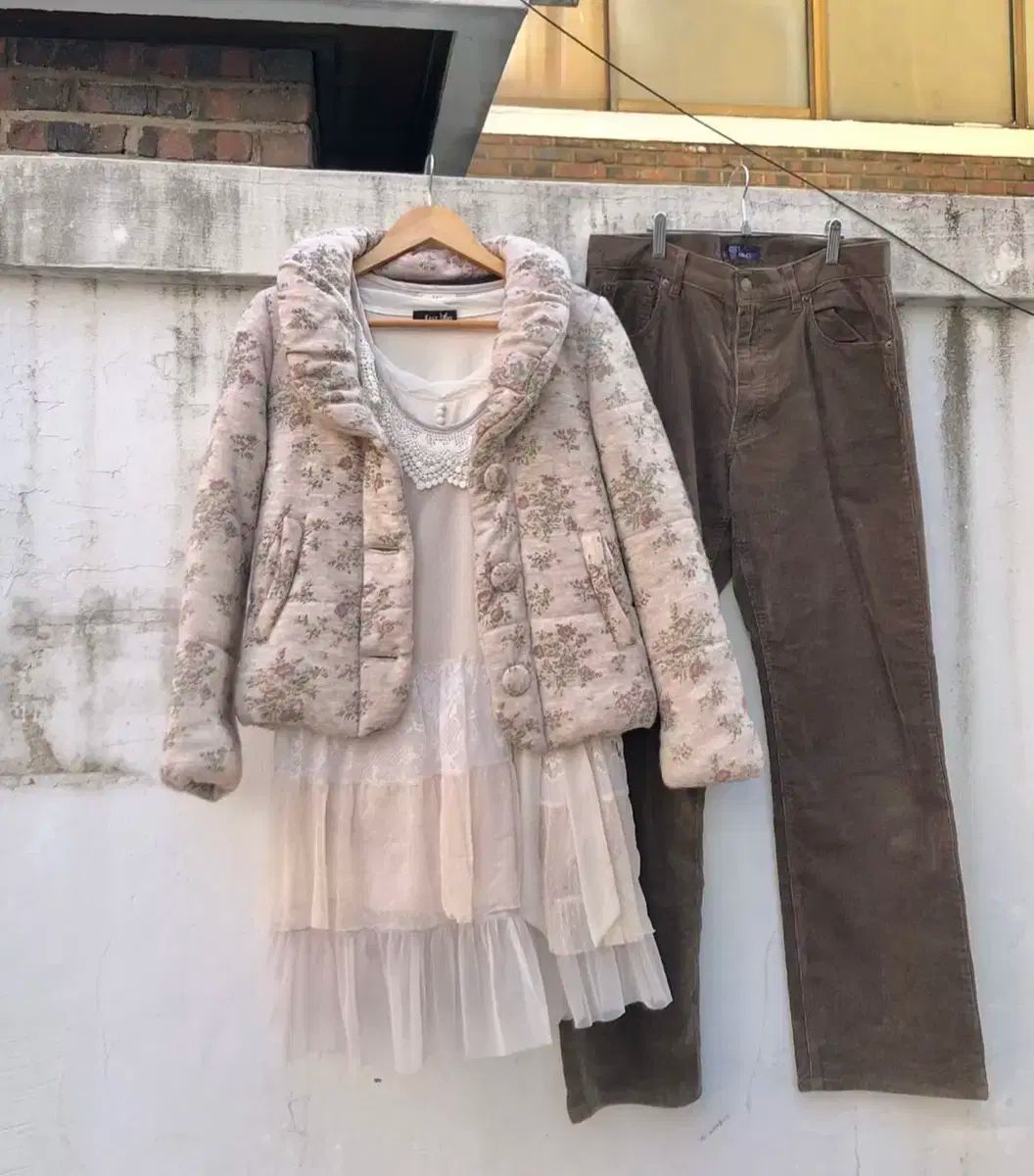 コージーモリ 小花 ダウン トップスセット 地球ヴィンテージ