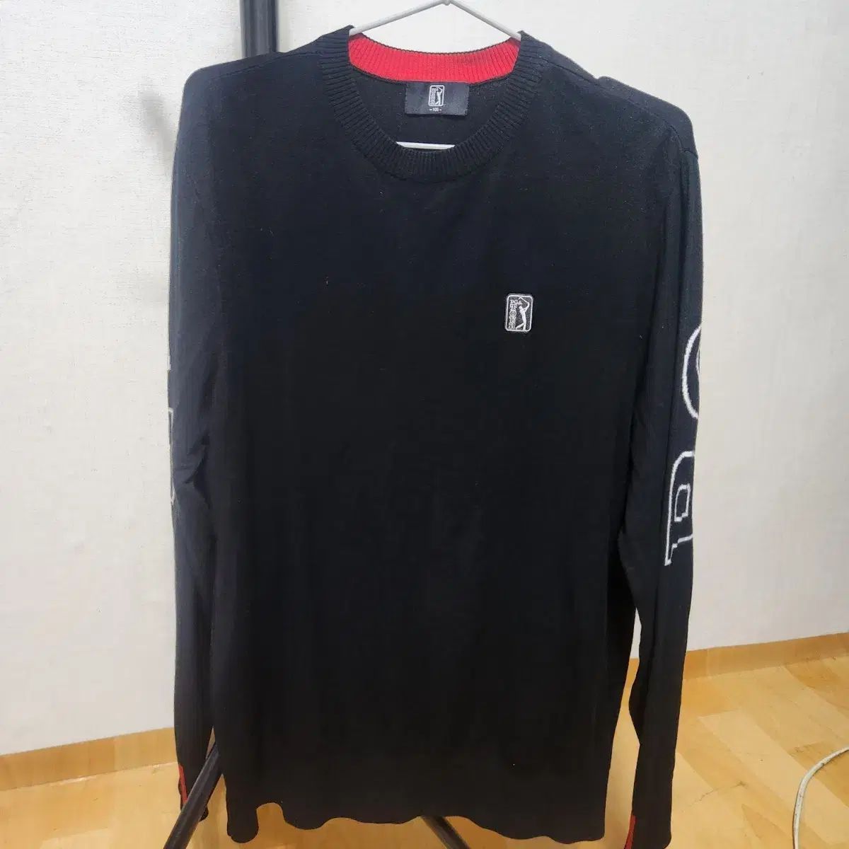 PGA 黒色 長袖 ニット Tシャツ 105
