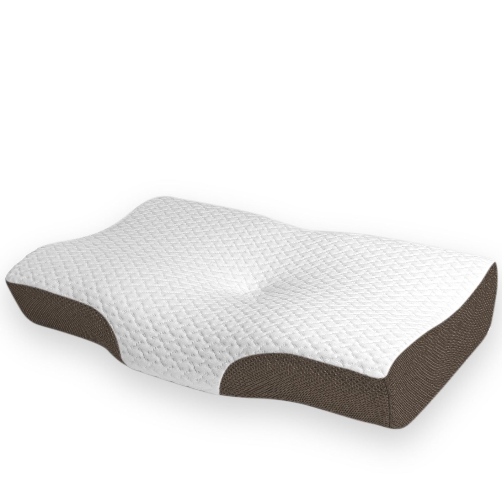 DreamCat s 枕 低反発 まくら 高さ調節 仰向き 横向き 凹型の中空設計 頭が安定 寝返りやすい pillow for sleeping 幅32 奥行53 cm ココアブラウン