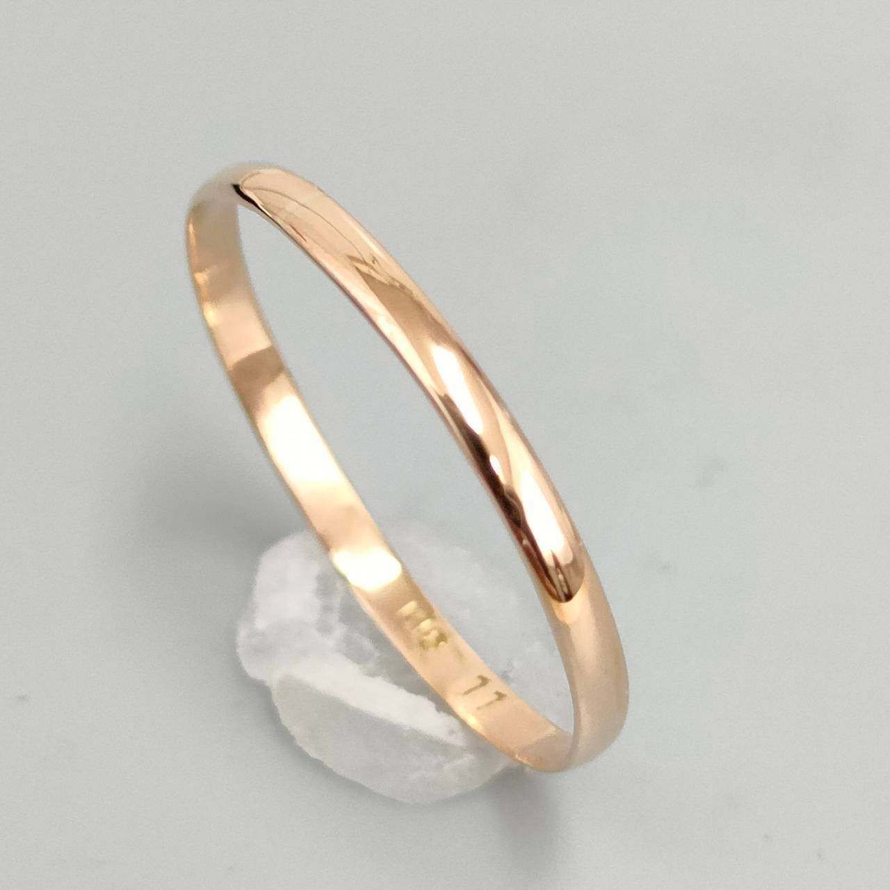 18金 K 18 男女兼用 シンプル 鏡面 甲丸リング 0.46ｇ 11号 D 473