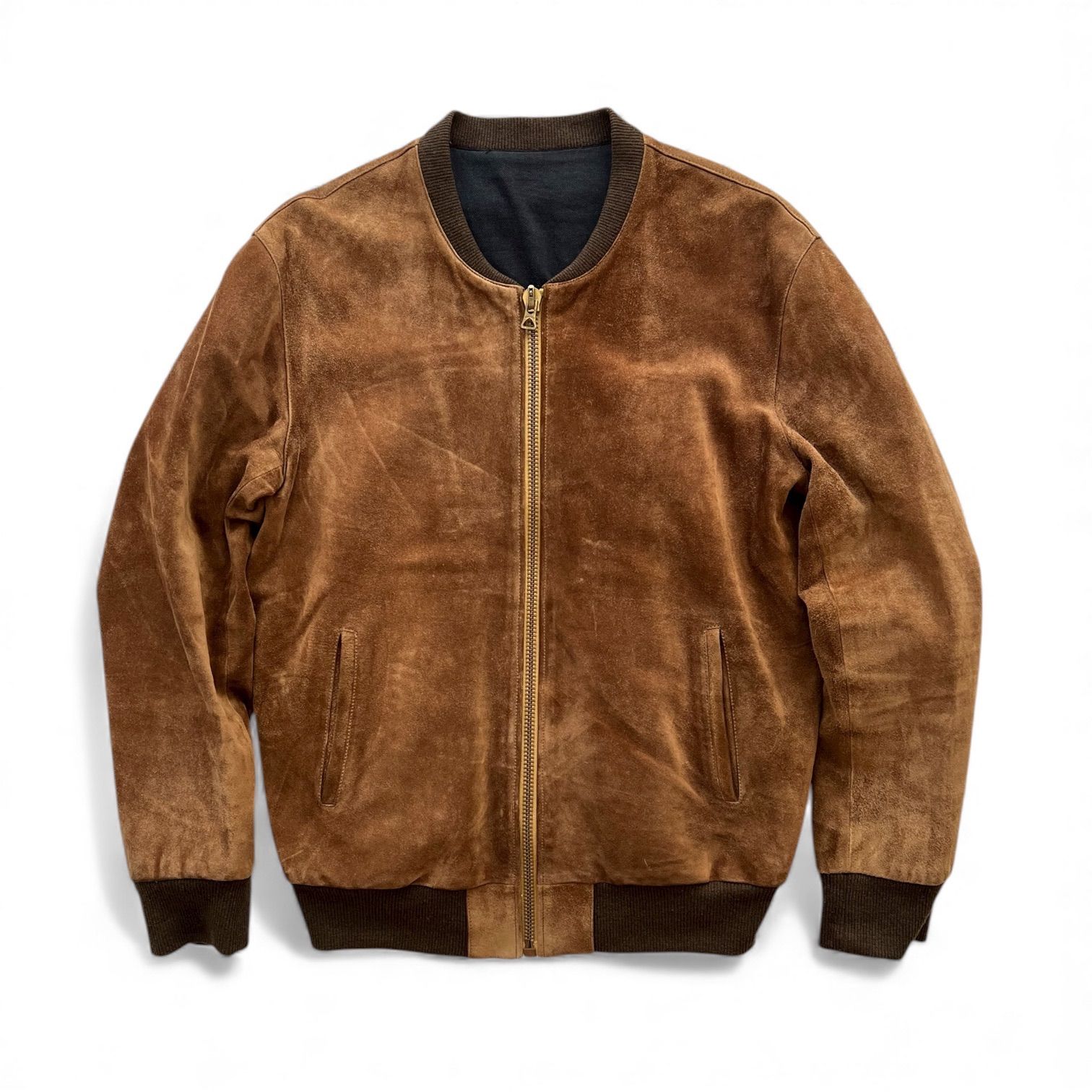 OPUS JAPAN オーパスジャパン Leather MA-1型 Jumper 英語産 ロイヤルスウェードブルゾン