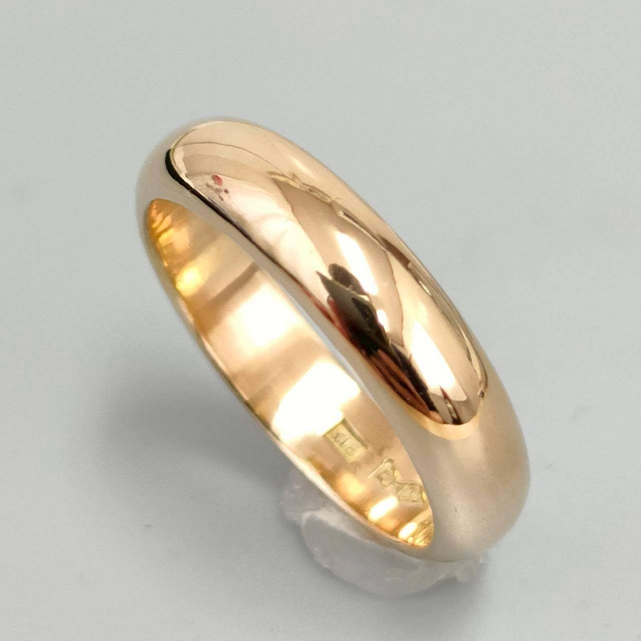 18金 K18 造幣局 男女兼用 シンプル 鏡面 甲丸リング 5.99g 13号 D474