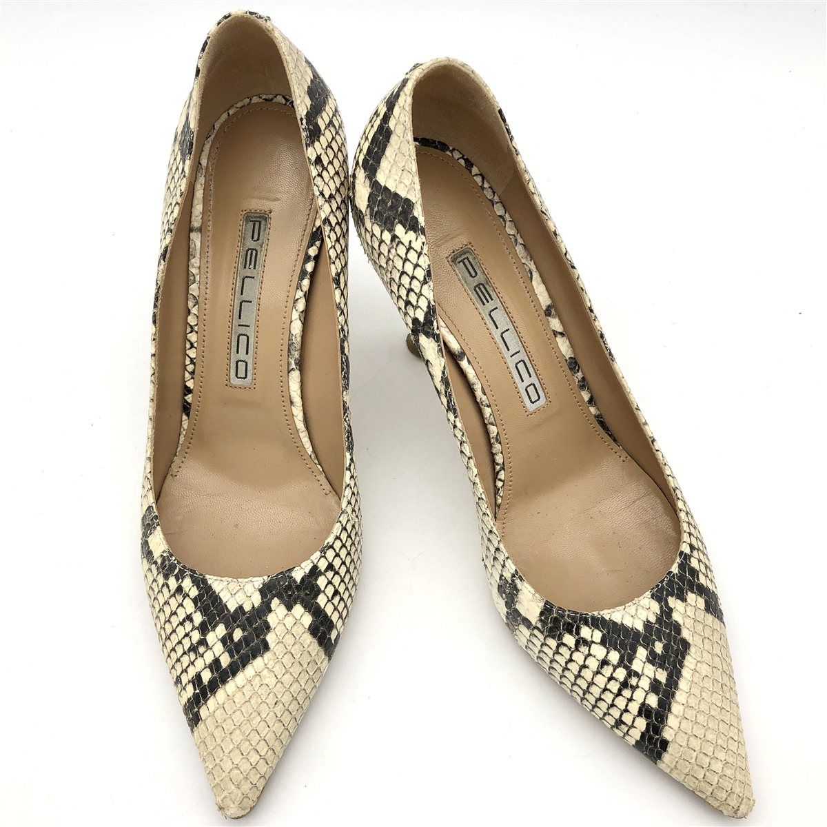 PELLICO ハイヒール レザー パイソン ポインテッドトゥ 1741 A