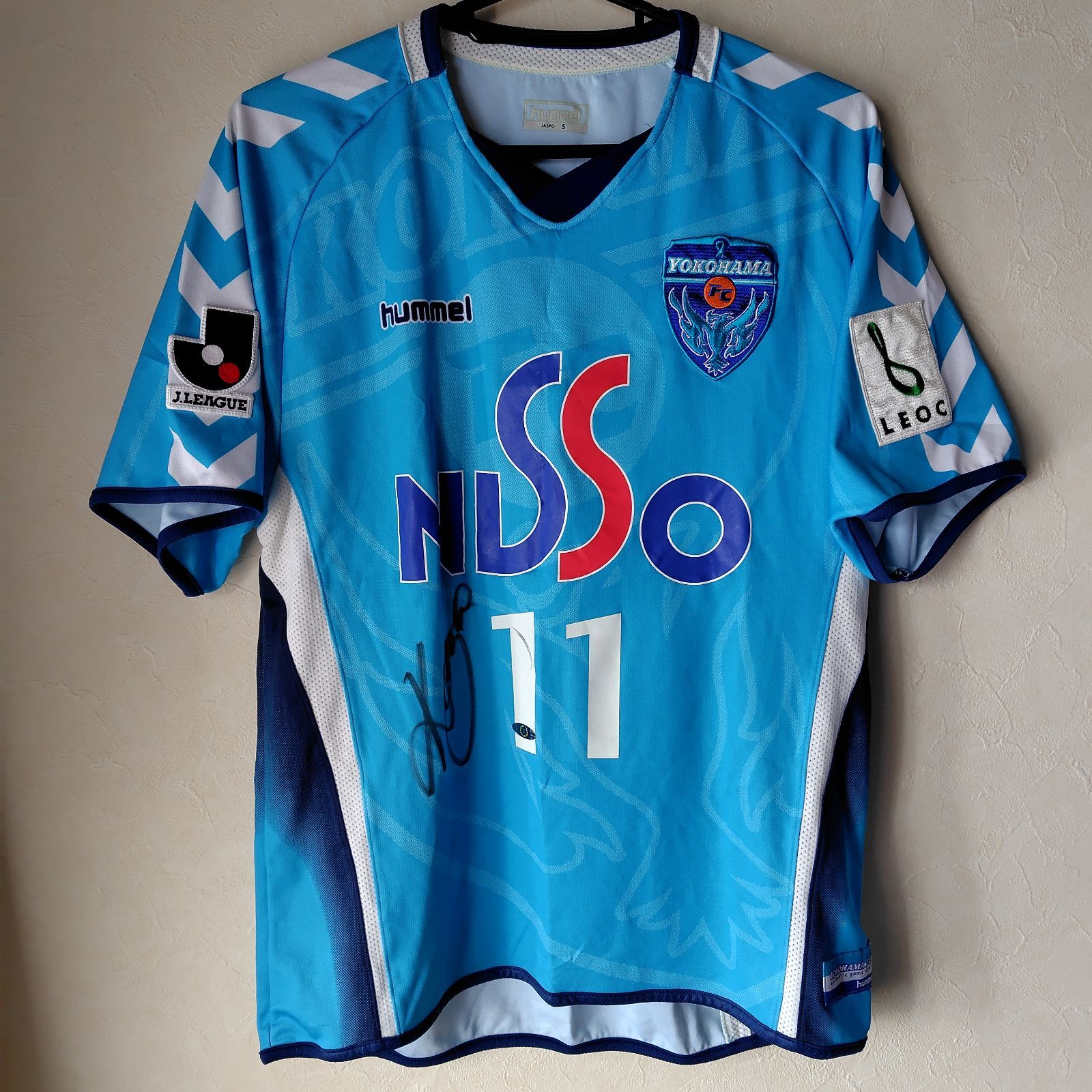 鑑定書付き 実物 本物 三浦知良 サイン入り hummel 横浜FC