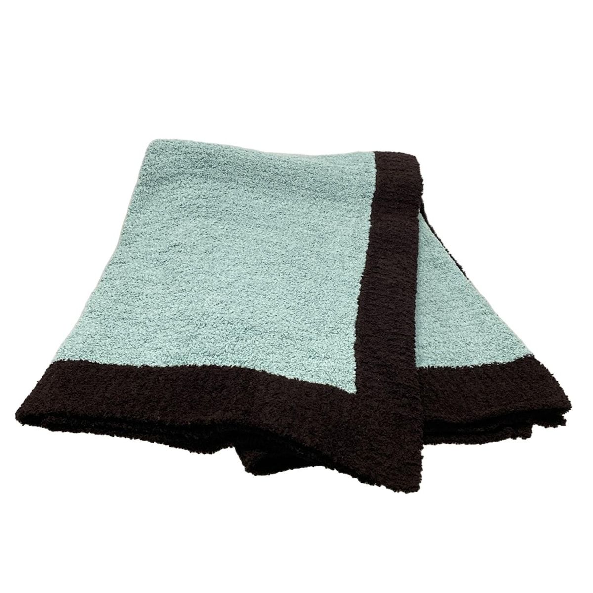 KASHWERE カシウエア ブランケット - ライトグリーン×ダークブラウン 大判