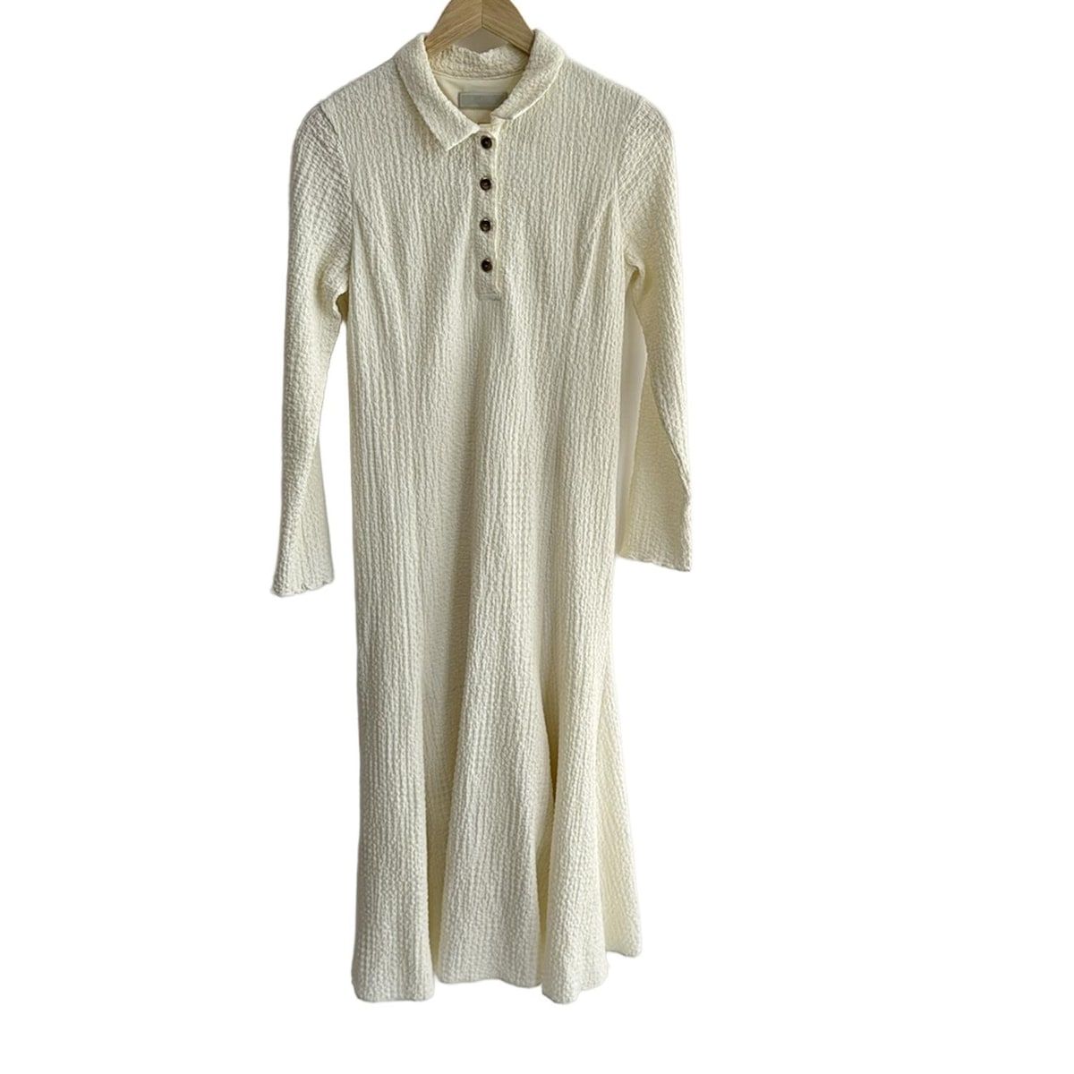 CELFORD セルフォード ワンピース サイズ36 S レディース - アイボリー レギュラー 長袖 マキシ丈 ワッフル生地 シャツワンピ