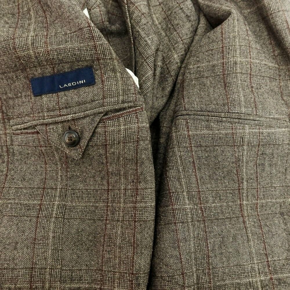 ラルディーニ LARDINI シルクウール チェック テーラードジャケット