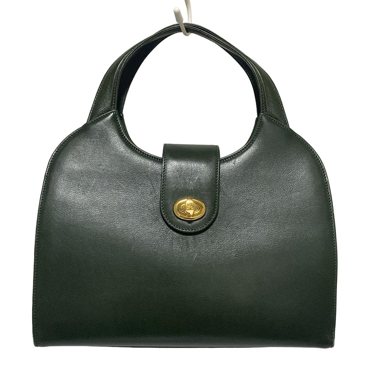 美品✨　タニノクリスチー+ヤングオルセンバック TANINO CRISCI(タニノクリスチー) トートバッグ ダークグリーン ミニ