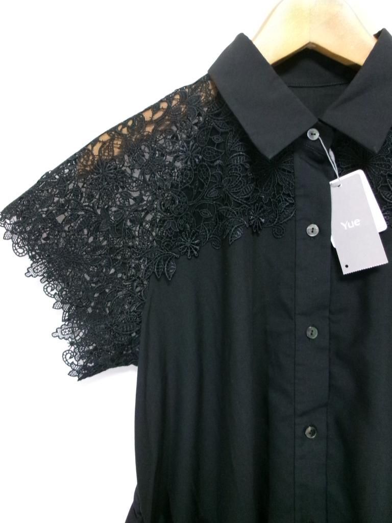 Wacoal Yue ワコールユエ ワンピース レーススリーブ シャツワンピ み M 975499