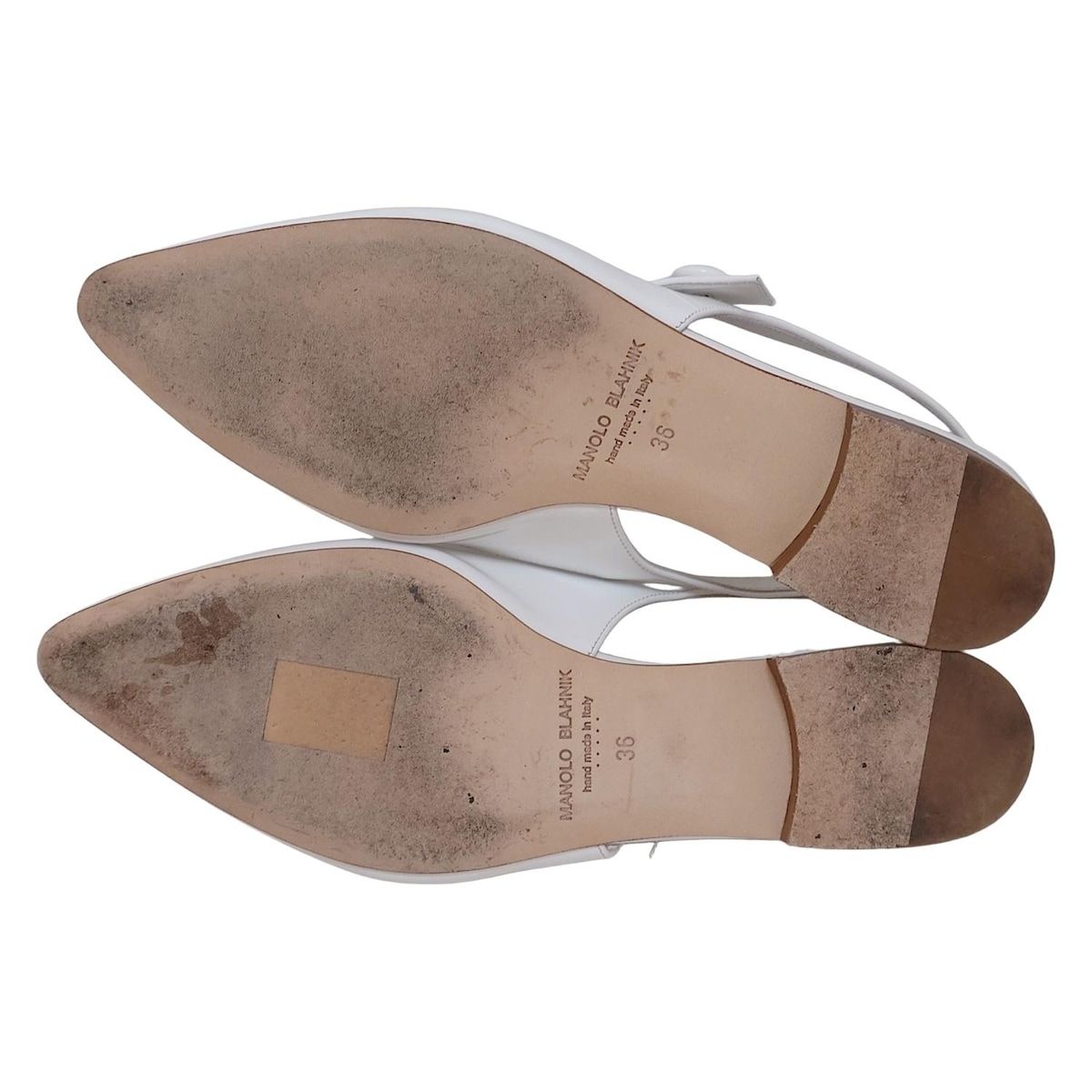 MANOLO BLAHNIK レザーサンダル MANOLO BLAHNIK(マノロブラニク) サンダル 36 レディース 白 レザー