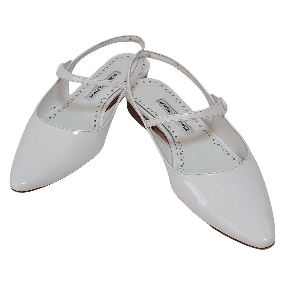 MANOLO BLAHNIK(マノロブラニク) サンダル 36 レディース 白 レザー