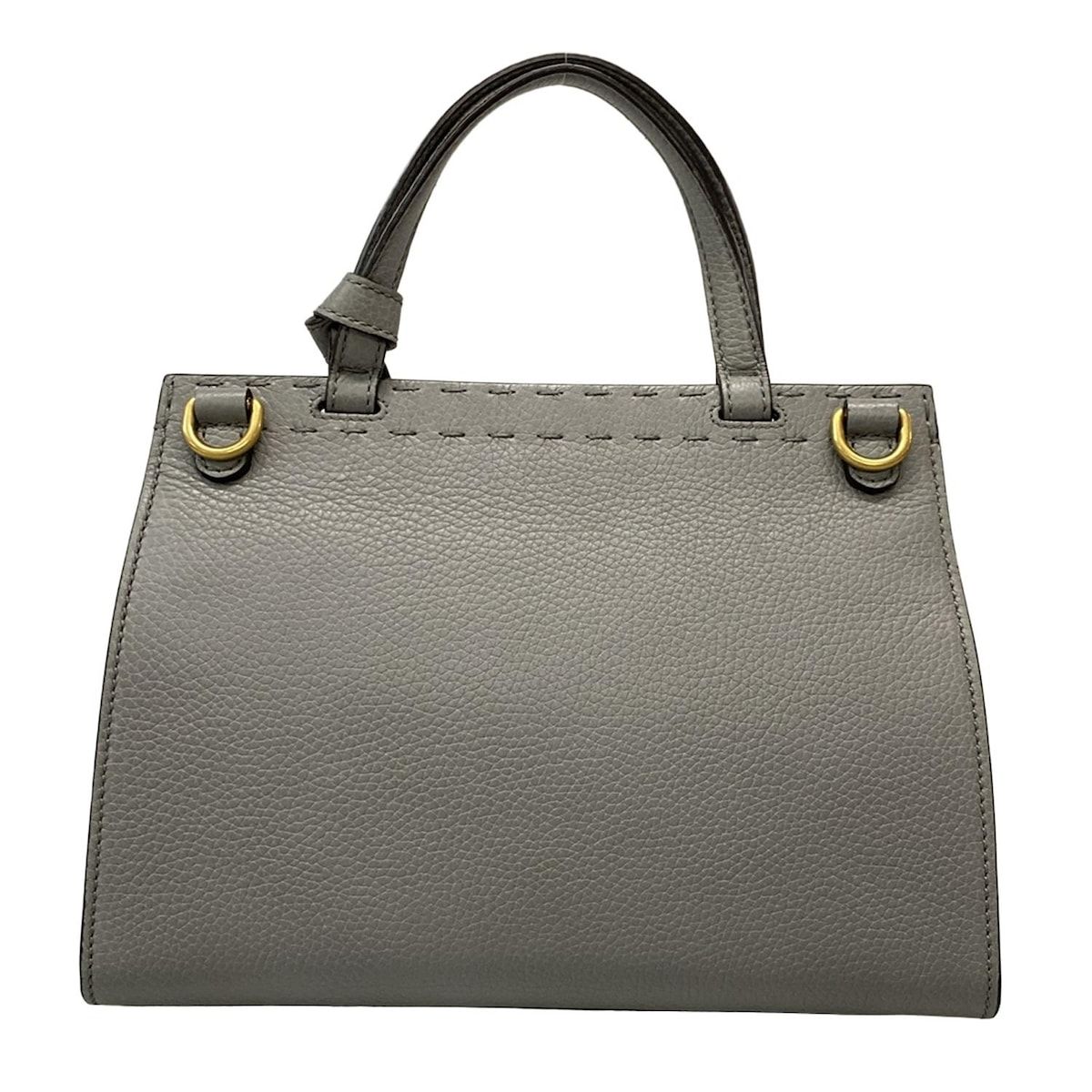 GUCCI グレー ハンドバッグ GUCCI(グッチ) ハンドバッグ美品 GGマーモント 442622 グレー レザー