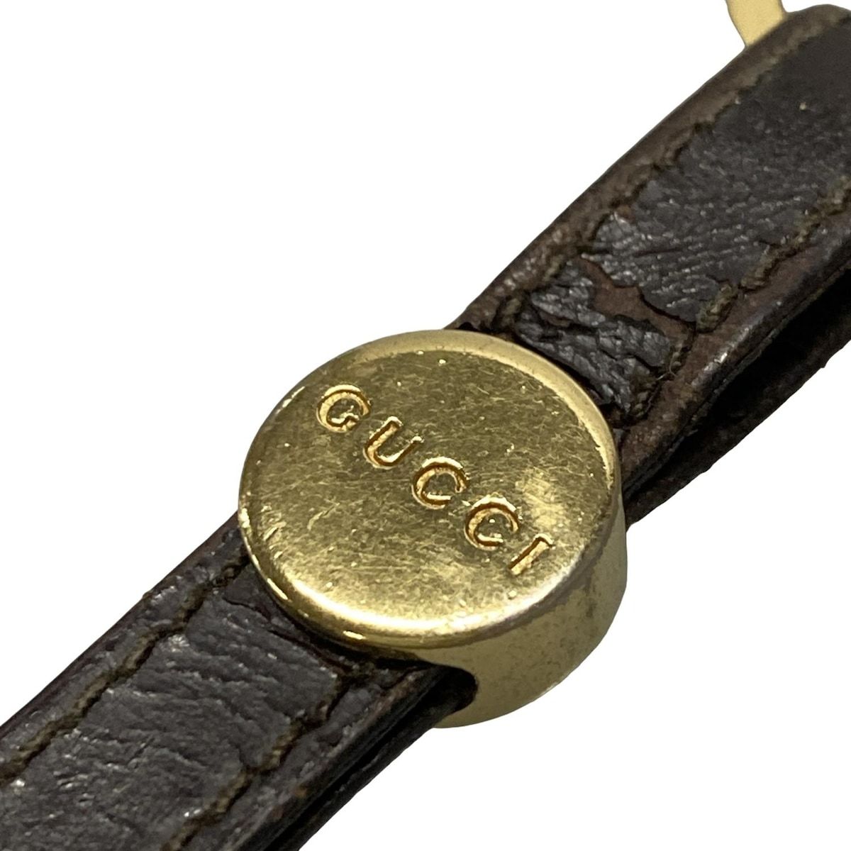  GUCCI グッチ キーホルダー チャーム - 黒×シルバー レザー キーホルダー キーリング 小物