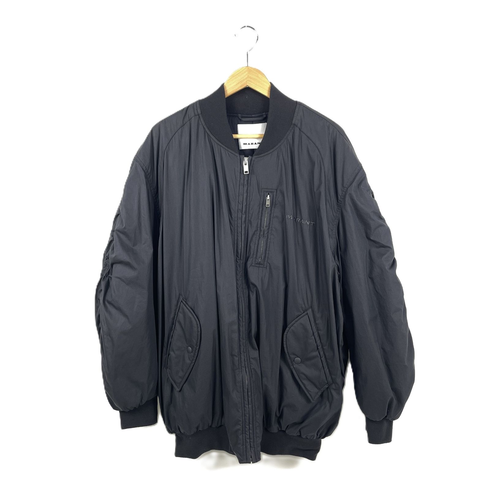 ISABEL MARANT イザベル マラン VE0249HA-B3C03H BAKYA バクヤ ボンバージャケット 中綿ジャケット ロゴ刺繍 Lサイズ ブラック