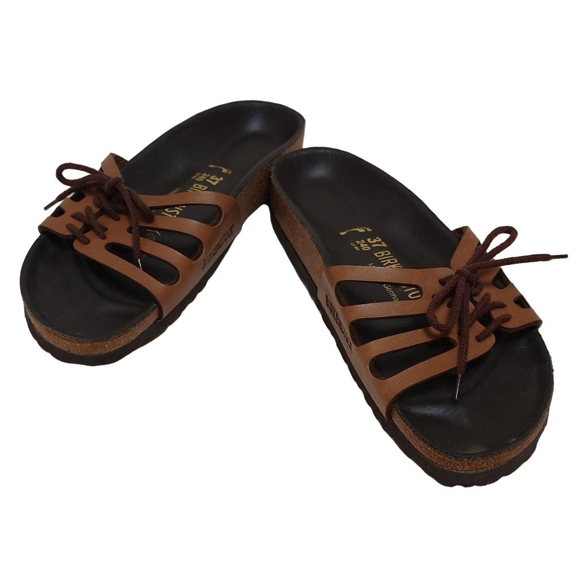 BIRKEN STOCK ビルケンシュトック サンダル 37 レディース - ブラウン