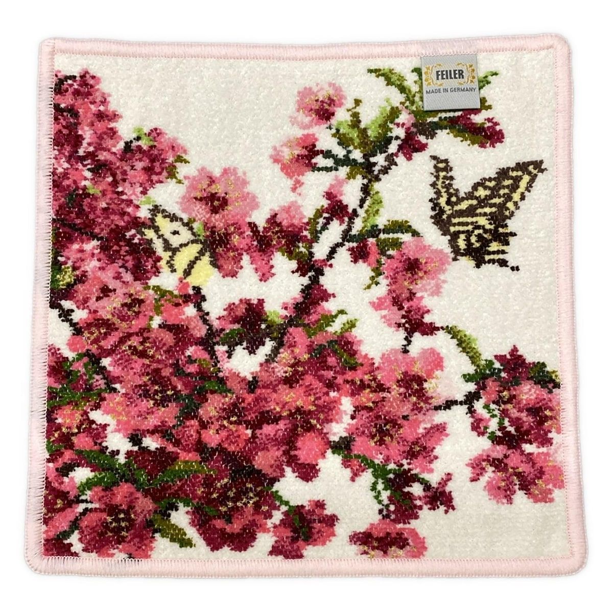 FEILER フェイラー ハンカチ - 白×ピンク×マルチ 桜