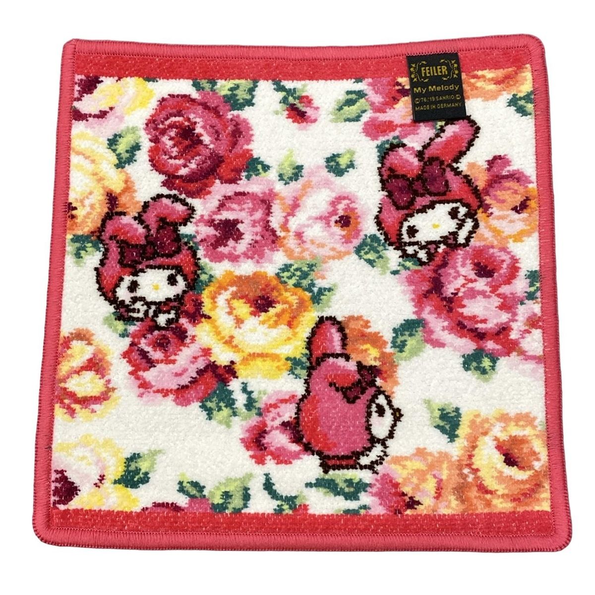 FEILER フェイラー ハンカチ - 白×ピンク×マルチ マイメロディ
