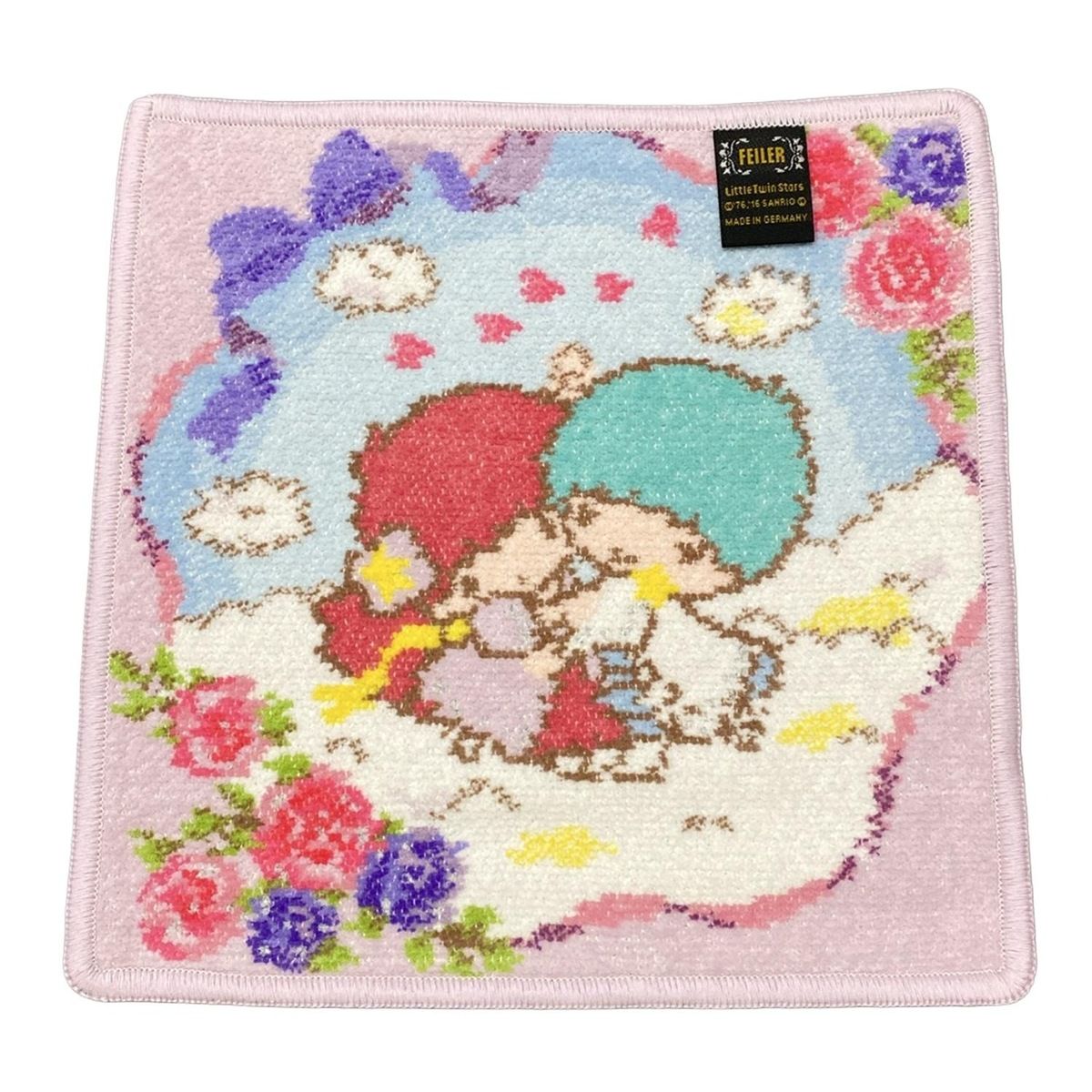 FEILER フェイラー ハンカチ - ライトブルー×レッド×マルチ Little Twin Stars