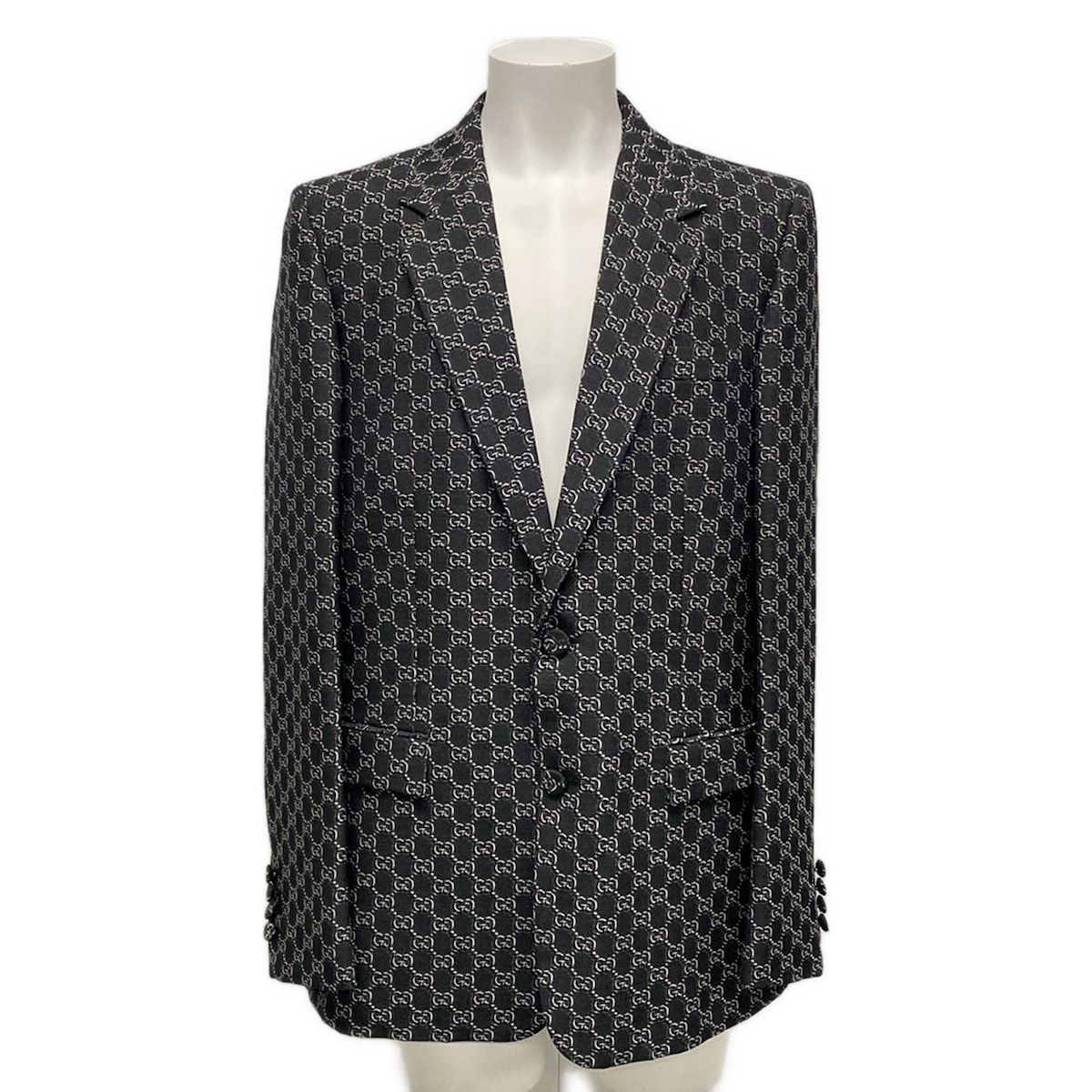 GUCCI グッチ ジャケット サイズ48 M メンズ - 804201 ダークグレー GG柄 24S ウール