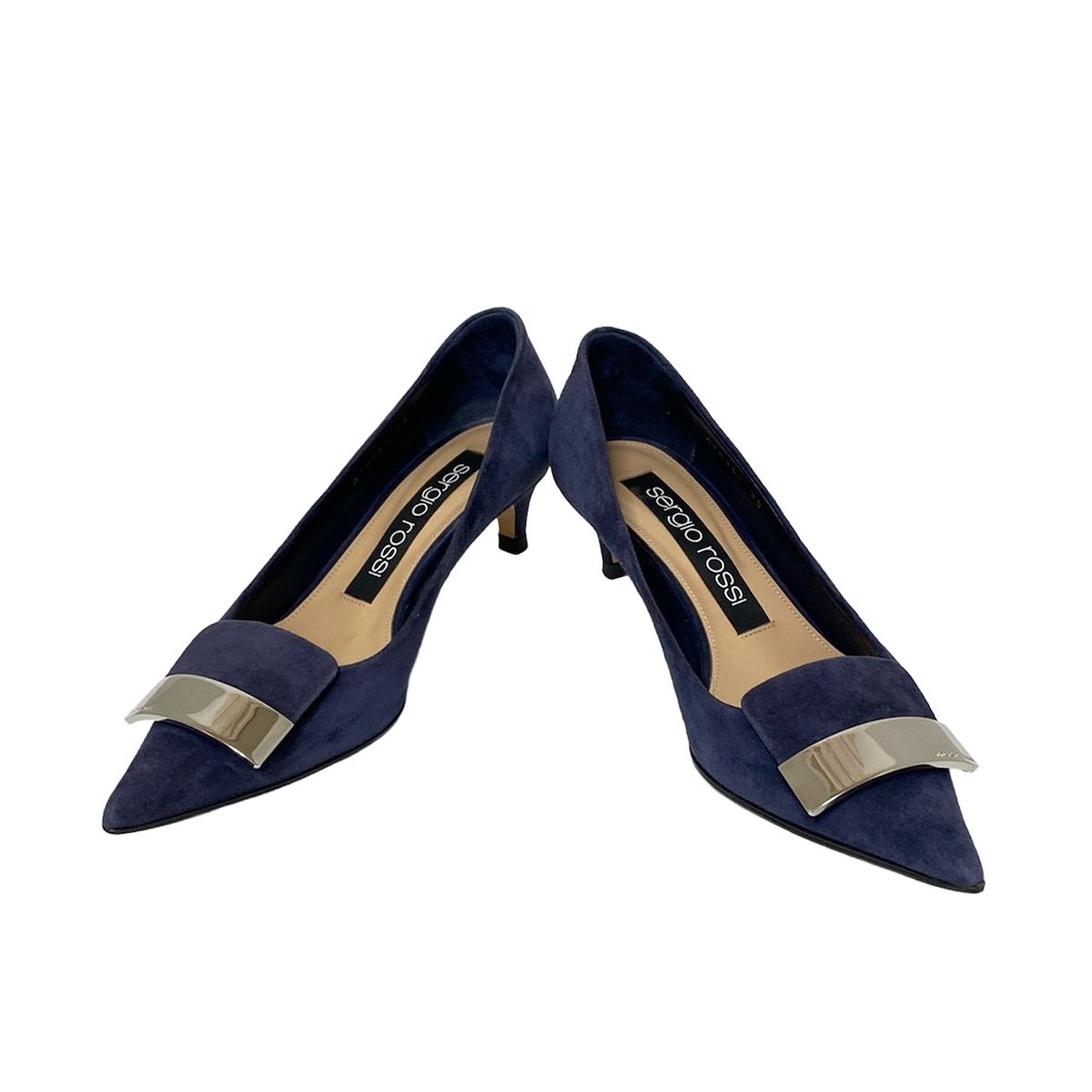 sergio rossi セルジオロッシ パンプス 36 レディース - ネイビー アウトソール張替済