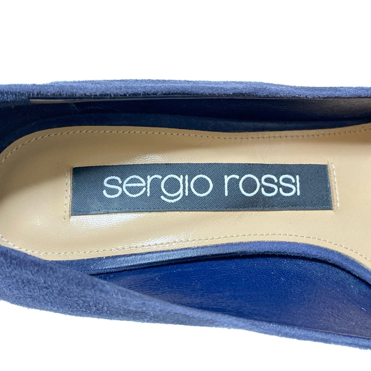  sergio rossi セルジオロッシ パンプス 36 レディース - ネイビー アウトソール張替済 ハイヒール パンプス パンプス