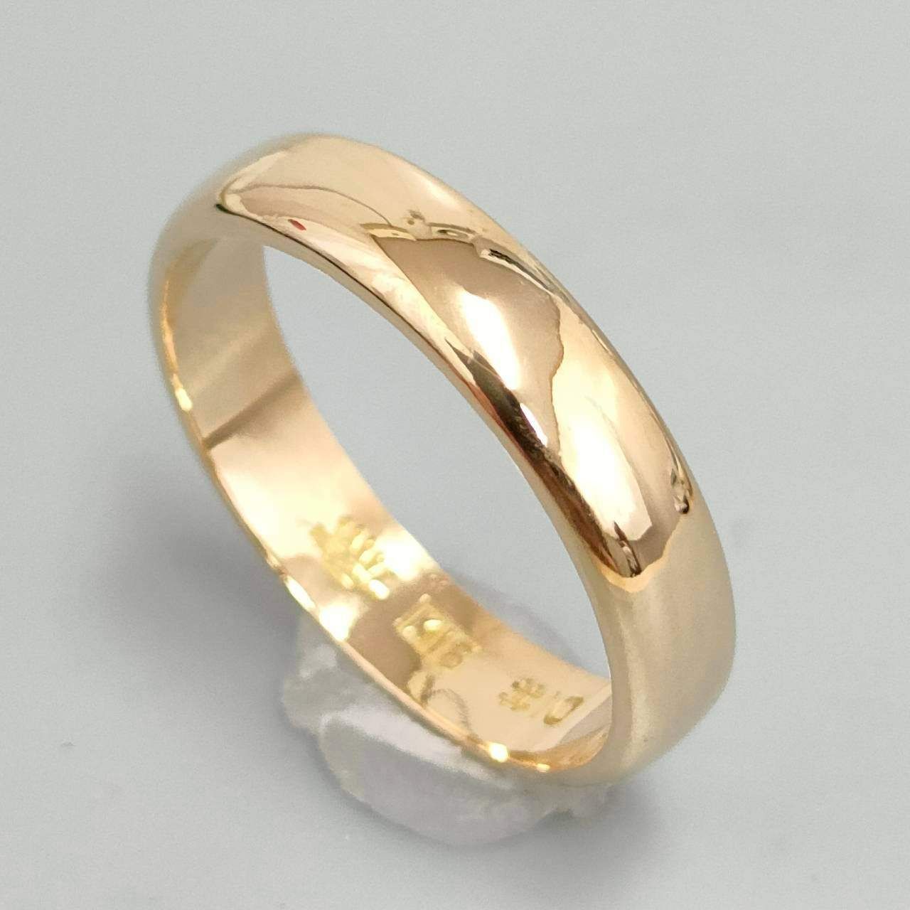 18金 K18 男女兼用 シンプル 鏡面 平打ちリング 3.19ｇ 9～10号 D479