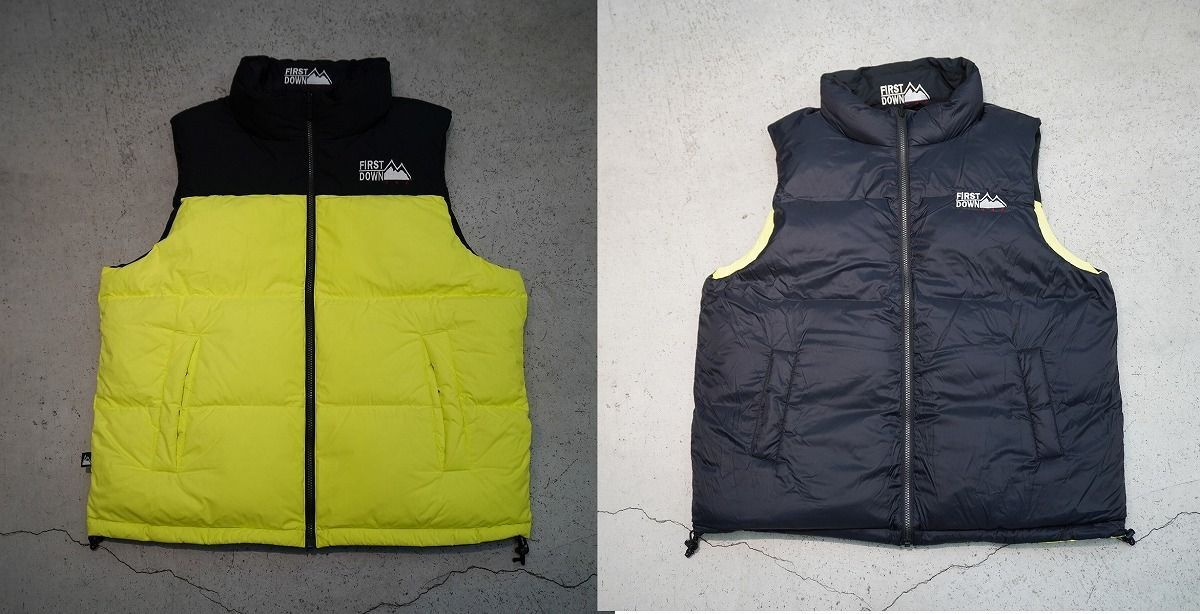 23 AW FIRST DOWN ファーストダウン BUBBLE VEST MICROFT マイクロント 2 WAY リバーシブル ダウン ベスト アウター F 542002 蛍光 731 P 4