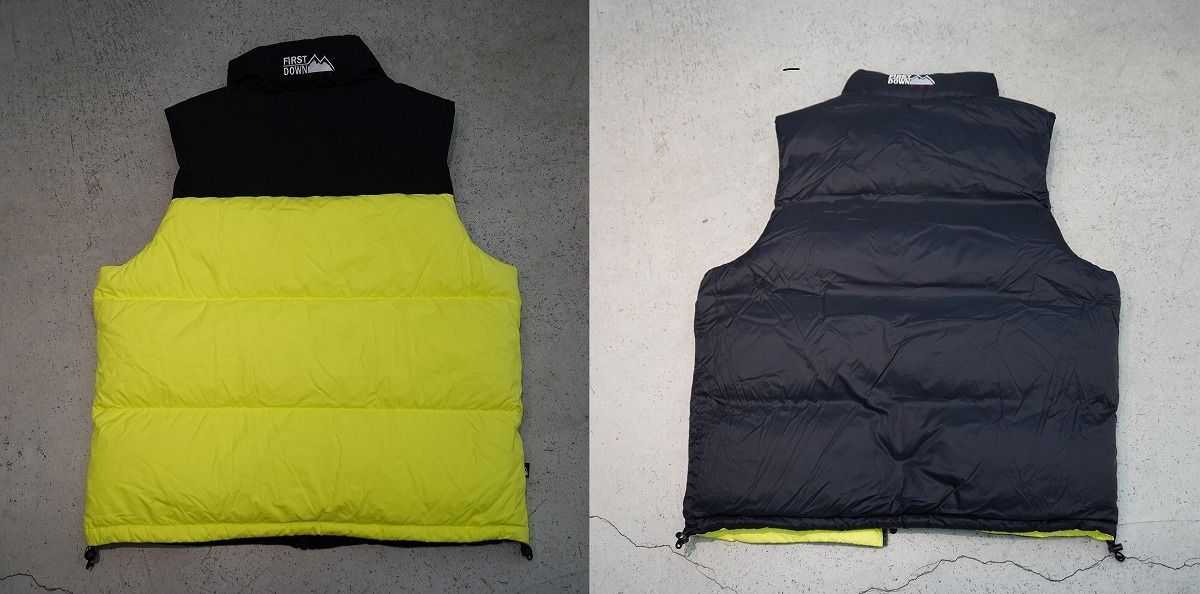 23 AW FIRST DOWN ファーストダウン BUBBLE VEST MICROFT マイクロント 2 WAY リバーシブル ダウン ベスト アウター F 542002 蛍光 731 P 4