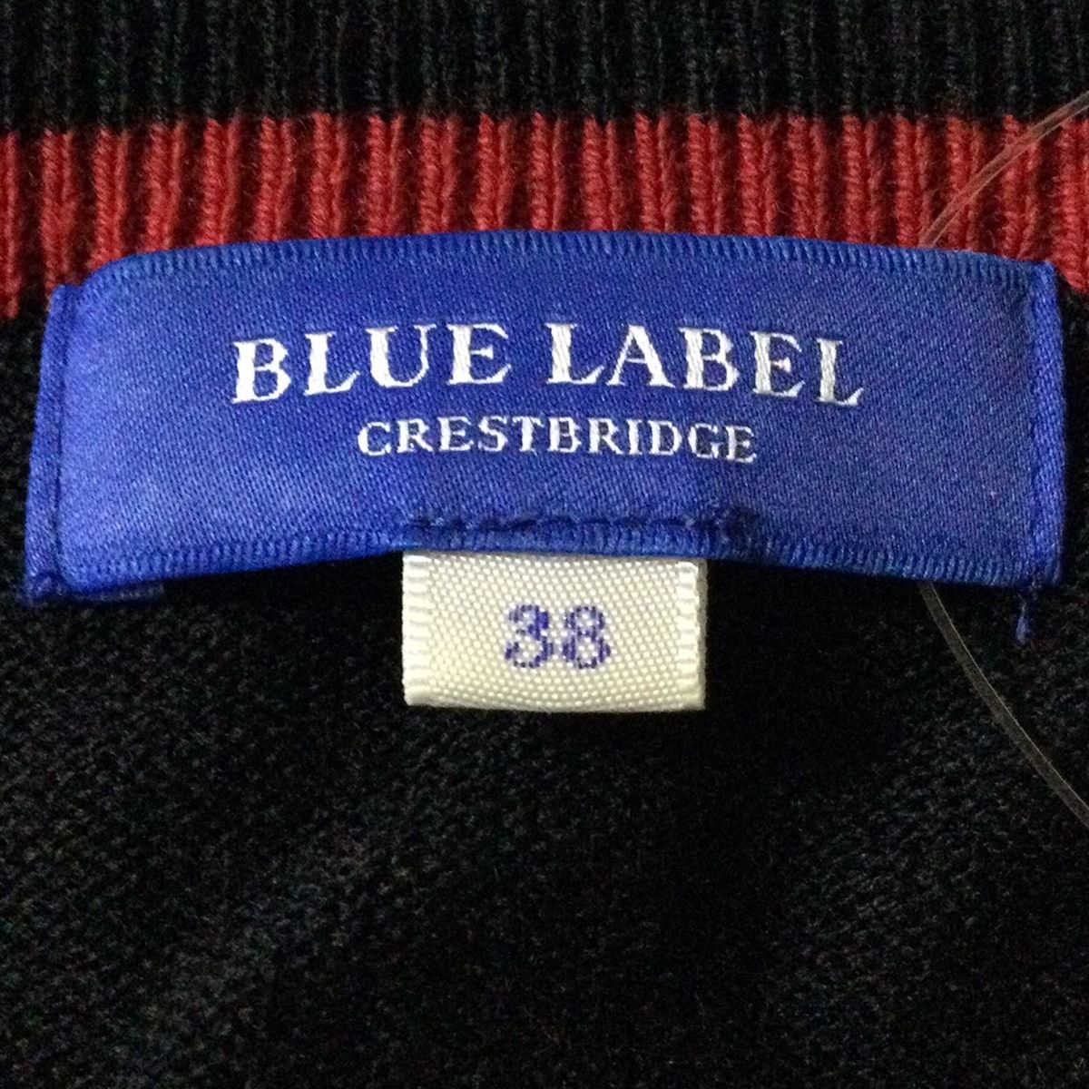  BLUE LABEL ブルーレーベルクレストブリッジ 長袖セーター サイズ38 M レディース - 黒×レッド×マルチ 長袖 ニット セーター