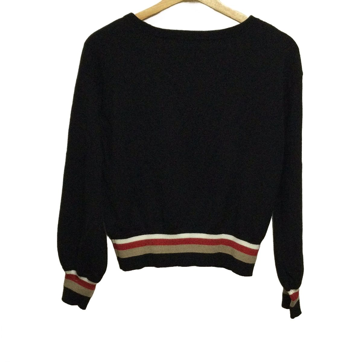 BLUE LABEL CRESTBRIDGE ブルーレーベルクレストブリッジ 長袖セーター サイズ38 M レディース - 黒×レッド×マルチ