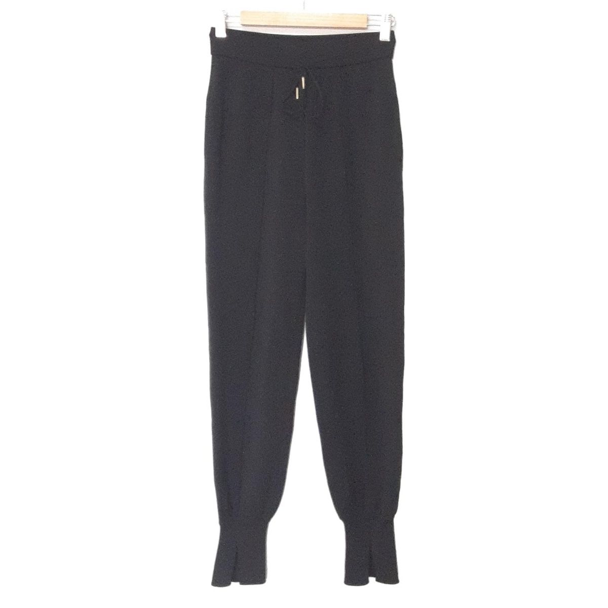 Rene ルネ パンツ サイズ34 S レディース - 黒 フルレングス ウエストゴム リボン