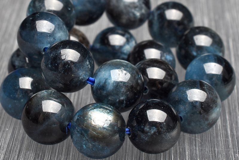  １点物 AAA 幻想シラー ブラックアクアマリン 10.5 mm ブレスレット パワーストーン 天然石 _U 7902 ブレスレット バングル アクセサリー