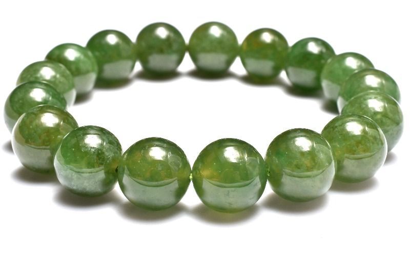 １点物 高発色 アイドクレース ベスビアナイト 11.5 mm ブレスレット パワーストーン 天然石 _MC 531