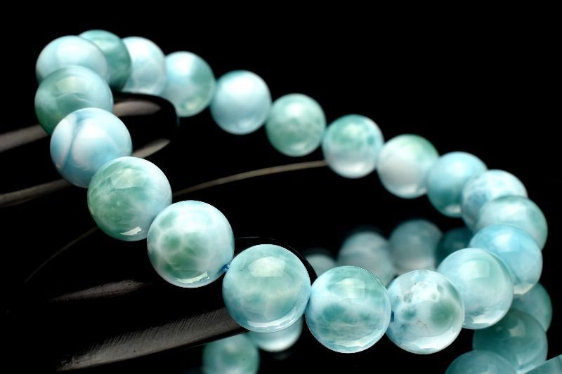 1点物 瑞々しい艶感 ラリマー 9.5mm ブレスレット パワーストーン 天然石 _MC714