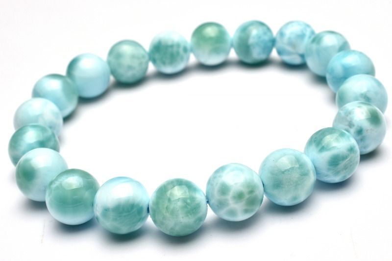  １点物 瑞々しい艶感 ラリマー 9.5 mm ブレスレット パワーストーン 天然石 _MC 714 ブレスレット バングル アクセサリー