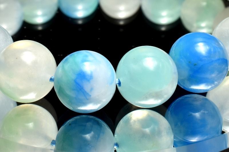 １点物 ペルー産 マーブル クリソコラシリカ 11.5 mm ブレスレット パワーストーン 天然石 _MC 640