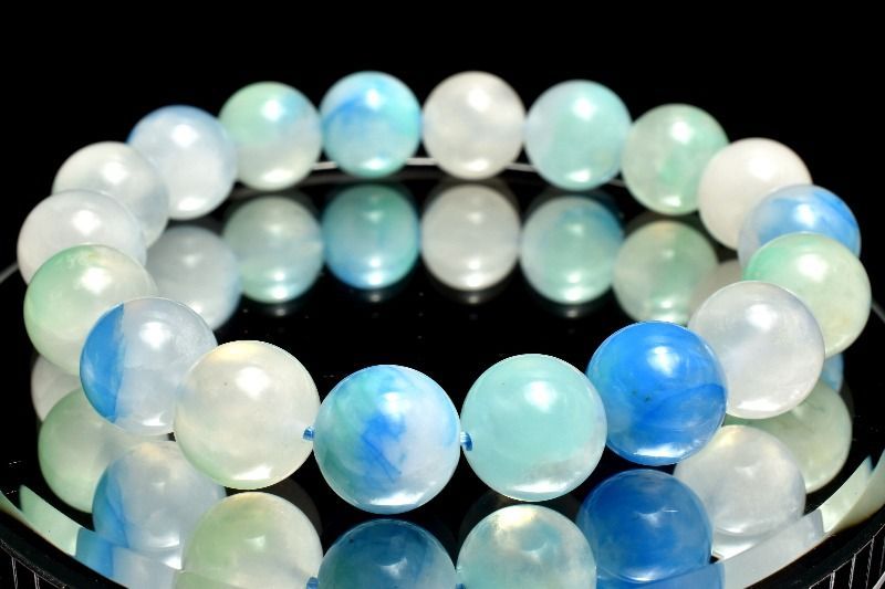 １点物 ペルー産 マーブル クリソコラシリカ 11.5mm ブレスレット パワーストーン 天然石 _MC640