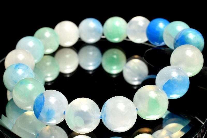  １点物 ペルー産 マーブル クリソコラシリカ 11.5 mm ブレスレット パワーストーン 天然石 _MC 640 ブレスレット バングル アクセサリー