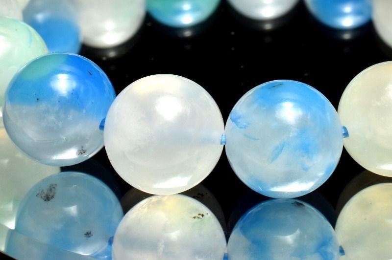 １点物 ペルー産 マーブル クリソコラシリカ 12.5 mm ブレスレット パワーストーン 天然石 _MC 641