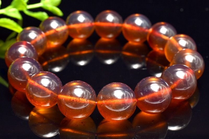 １点物 ミャンマー産 レッドブルーアンバー 13.5mm ブレスレット パワーストーン 天然石 _MC648