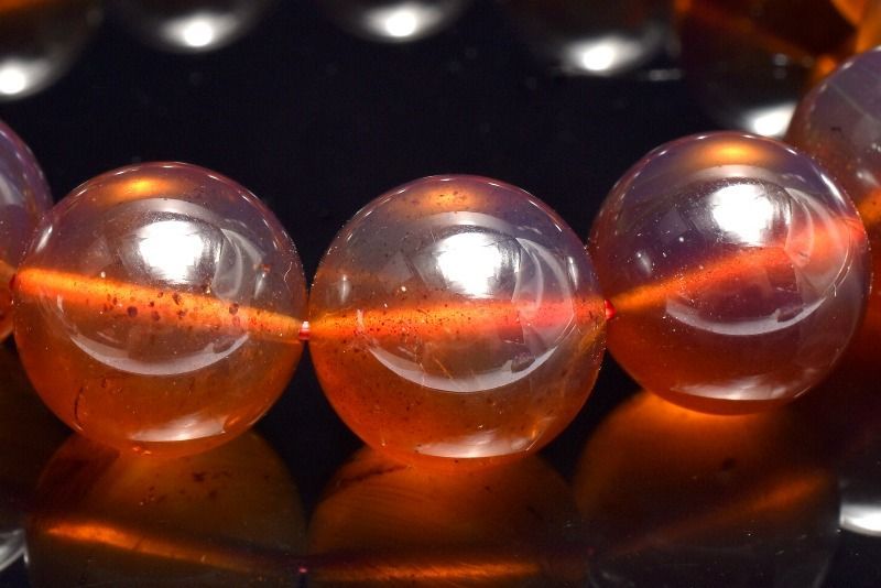 １点物 ミャンマー産 レッドブルーアンバー 13.5 mm ブレスレット パワーストーン 天然石 _MC 648