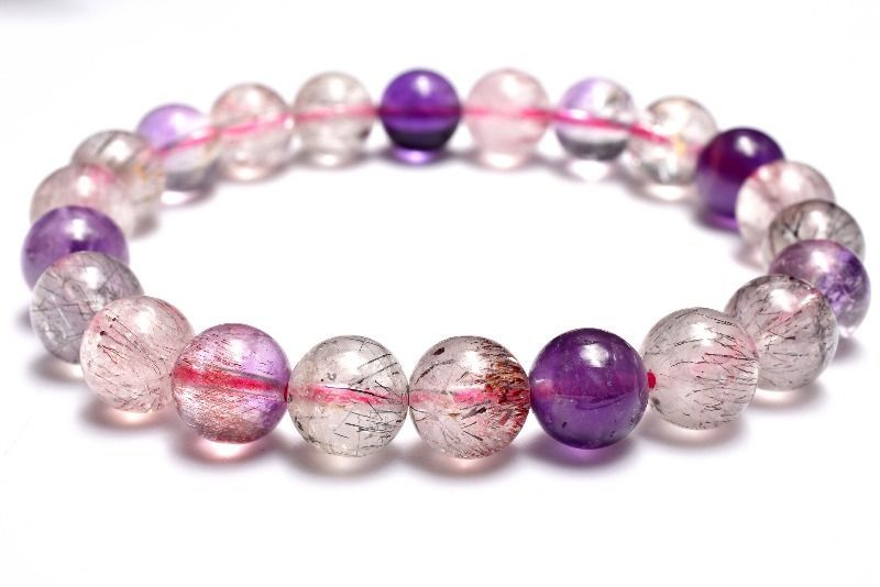 1点物 上質 マルチ スーパーセブン 8.5mm ブレスレット パワーストーン 天然石 _MC659