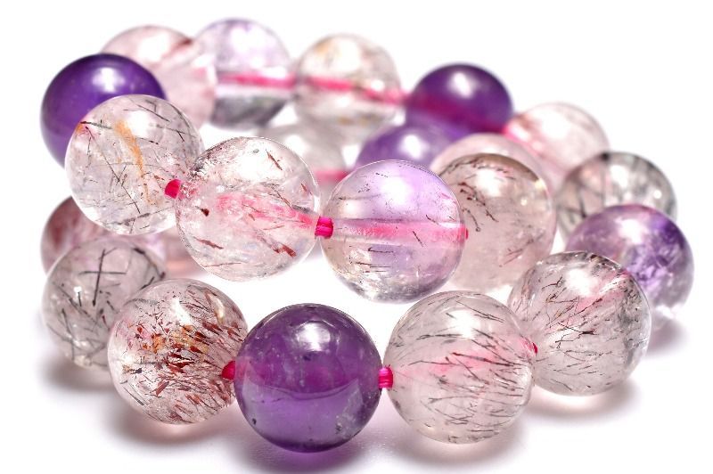 １点物 上質 マルチ スーパーセブン 8.5 mm ブレスレット パワーストーン 天然石 _MC 659