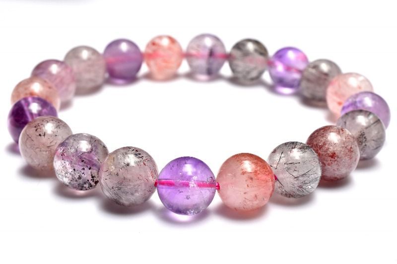 １点物 上質 マルチ スーパーセブン 9 5 mm ブレスレット パワーストーン 天然石 _MC 662