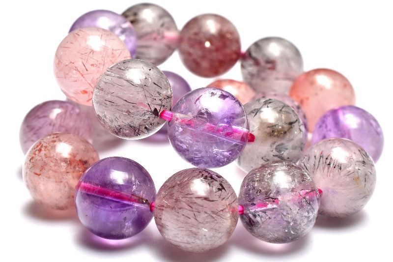 １点物 上質 マルチ スーパーセブン 9.5 mm ブレスレット パワーストーン 天然石 _MC 662