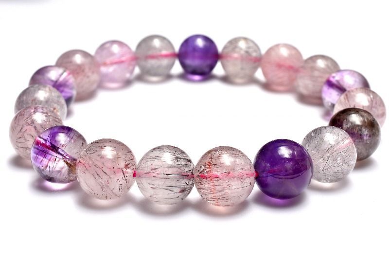 1点物 上質 マルチ スーパーセブン 10.5mm ブレスレット パワーストーン 天然石 _MC663