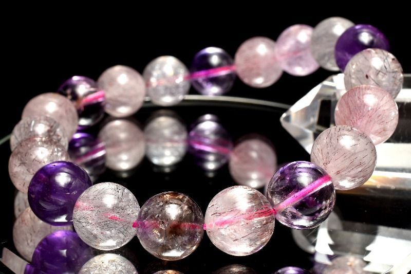  １点物 上質 マルチ スーパーセブン 10.5 mm ブレスレット パワーストーン 天然石 _MC 663 ブレスレット バングル アクセサリー